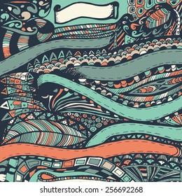 Abstract hand drawing background. Doodles. Space for text.