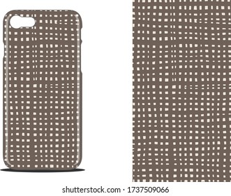 Abstract Hand Drawing Brown Motif Phone Case Vector Design Template EPS 10