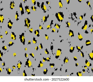 Resumen Pincel de dibujo a mano Arroja leopardo Quetah Piel animal Patrón vector sin mangas Fondo aislado