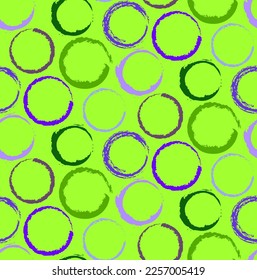 Abstract Hand Drawing Brush Strokes Circles Seamless Vector Upholstery Pattern Isolated Background