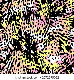 Resumen Dibujo A Mano Alas Mariposa Leopardo Formas De Piel Animal Sensación De Camuflaje Vector Sin Marea Patrón De Fondo Aislado