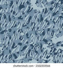 Abstract Hand Drawing Camouflage Zebra Stripes and Geometric Brush Strokes Seamless Vector Pattern Isolated Background