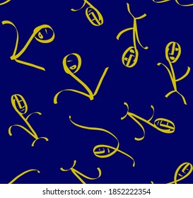 Abstract Hand Drawing Chalk Man Doodle Repeating Vector Pattern Isolated Background