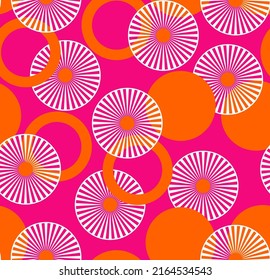 Abstract Hand Drawing Circles Dots Geometric Art Deco Shapes Seamless Vector Pattern Isolated Background