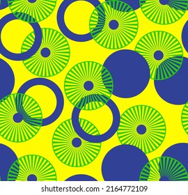 Abstract Hand Drawing Circles Dots Geometric Art Deco Shapes Seamless Vector Pattern Isolated Background