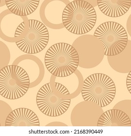 Abstract Hand Drawing Circles Dots Geometric Art Deco Shapes Seamless Vector Pattern Isolated Background