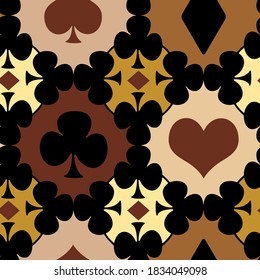 Abstract Hand Drawing Colorful Geometric Gamble Shapes Repeating Vector Pattern Isolated Background