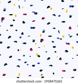 Abstract Hand Drawing Confetti Dots Repeating Vector Pattern Isolated Background
