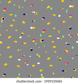 Abstract Hand Drawing Confetti Dots Repeating Vector Pattern Isolated Background