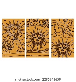 abstract hand drawing continue lines