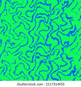 Abstract Hand Drawing Curved Lines Stripes Camouflage Geometric Animal Skin Seamless Vector Pattern Isolated Background