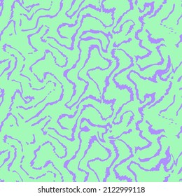 Abstract Hand Drawing Curved Lines Stripes Camouflage Geometric Animal Skin Seamless Vector Pattern Isolated Background
