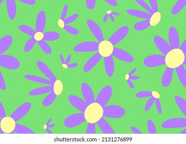 Abstract Hand Drawing Cute Daisy Flowers Stock Vector (Royalty Free