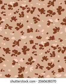 Abstract Hand Drawing Cute Ditsy Flowers and Geometric Dots Seamless Vector Pattern Isolated Background 