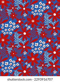 Resumen Dibujo a mano Cuto Mezcla de flores Hojas y Formas Geométricas Patrón vectorial sin inconvenientes Fondo aislado