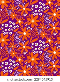 Resumen Dibujo a mano Cuto Mezcla de flores Hojas y Formas Geométricas Patrón vectorial sin inconvenientes Fondo aislado