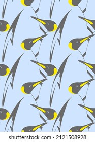 Fondo aislado del patrón vectorial sin soldadura de los pingüinos de dibujo a mano
