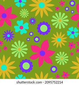 Fondo aislado de la mezcla de las flores retro de dibujo a mano con dibujo suave