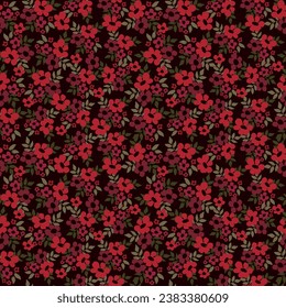 Abstract Hand Drawing Cute Retro Daisy Flowers and Leaves Seamless Vector Pattern with Geometric Wavy Strokes Isolated Background