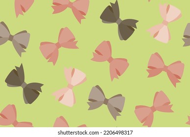 Abstract Hand Drawing Cute Ribbons Seamless Vector Pattern Isolated Background