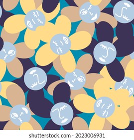 Fondo aislado del dibujo de la mano Abstracto de la margarita de la flor de la marea