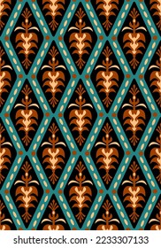 Resumen Plano Decorativo Geométrico Étnico Floral Argyle De Seamless Vector Patrón Aislado Fondo