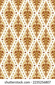 Abstract Hand Drawing Decorative Geometric Ethnic Floral Argyle Seamless Vector Pattern Isolated Background