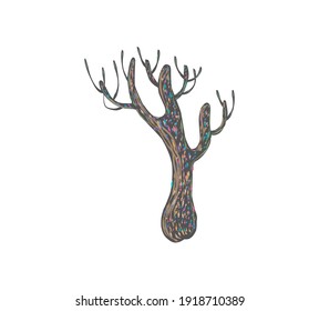 Abstracto de dibujar mano vector de sequía aislado en blanco