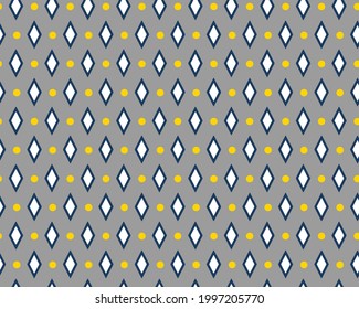 Abstract Hand Drawing Ethnic Argyle Shapes and Dots Seamless Vector Pattern Isolated Background 