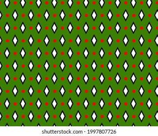 Abstract Hand Drawing Ethnic Argyle Shapes and Dots Seamless Vector Pattern Isolated Background 