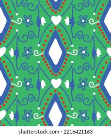 Resumen Dibujo A Mano Étnica Auténtica Geométrica Floral Argyle Formas De Diamante De Navidad Sencilla Patrón Vector Ornato De Navidad Aislado Fondo