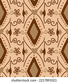 Resumen Dibujo A Mano Étnica Auténtica Geométrica Floral Argyle Formas De Diamante De Navidad Sencilla Patrón Vector Ornato De Navidad Aislado Fondo