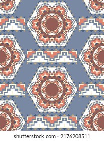 Abstract Hand Drawing Ethnic Folk Rectangular Geometric Tile Ceramic Motives Seamless Vector Pattern Isolated Background 