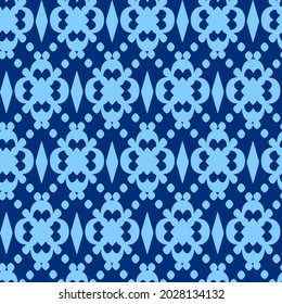 Abstract Hand Drawing Ethnic Geometric Ornate Damask Shapes Seamless Vector Pattern Isolated Background