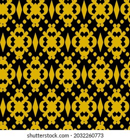 Abstract Hand Drawing Ethnic Geometric Ornate Damask Shapes Seamless Vector Pattern Isolated Background