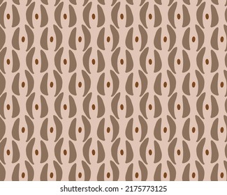 Abstract Hand Drawing Ethnic Geometric Chain Circle Shapes and Dots Seamless Retro Vector Pattern Isolated Background