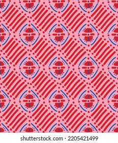 Abstract Hand Drawing Ethnic Geometric Stripes Lines Dots Argyle Seamless Vector Pattern Isolated Background