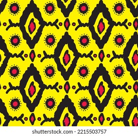 Abstracto Dibujo A Mano Étnica Ikat Motifs Argyle Formas Patrón Vector Sin Maravilla Fondo Aislado 