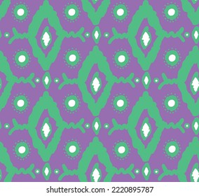 Abstract Hand Drawing Ethnic Geometric Ikat Motifs Argyle Shapes Seamless Vector Pattern Isolated Background 