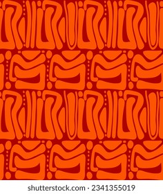 Abstract Hand Drawing Ethnic Mayan Greek Traditional Aztec Geometric Shapes Seamless Vector Pattern Isolated Background