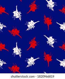 Abstract Hand Drawing Flower Bouquets Repeating Vector Pattern Isolated Background 