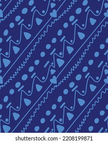 Abstract Hand Drawing Folk Ethnic Diagonal Geometric Shapes Motifs Stripes Lines Triangles Dots Seamless Vector Pattern Isolated Background
