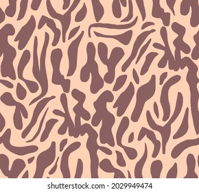 Abstract Hand Drawing Geometric Animal Zebra Strokes Camouflage Seamless Vector Pattern Isolated Background