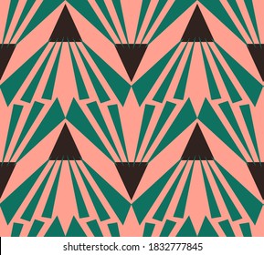 Resumen Dibujo A Mano Geométrico Art Deco Patrón Vector Repetidor Fondo aislado