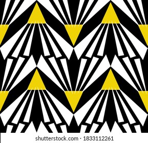 Abstract Hand Drawing Geometric Art Deco Repeating Vector Pattern Isolated Background
