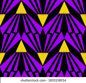 Abstract Hand Drawing Geometric Art Deco Repeating Vector Pattern Isolated Background