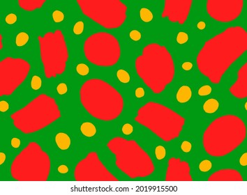Abstract Hand Drawing Geometric Brush Strokes Bubbles and Dots Seamless Vector Pattern Isolated Background