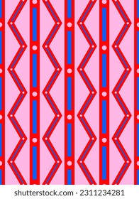 Abstract Hand Drawing Geometric Brush Strokes Stripes Lines Argyle Shapes Seamless Vector Pattern Isolated Background