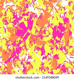 Abstract Hand Drawing Geometric Camouflage Brush Strokes Seamless Vector Pattern Isolated Background