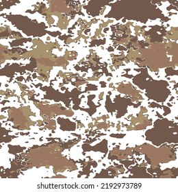 Abstract Hand Drawing Geometric Camouflage Brush Strokes Stains Seamless Vector Pattern Isolated Background
